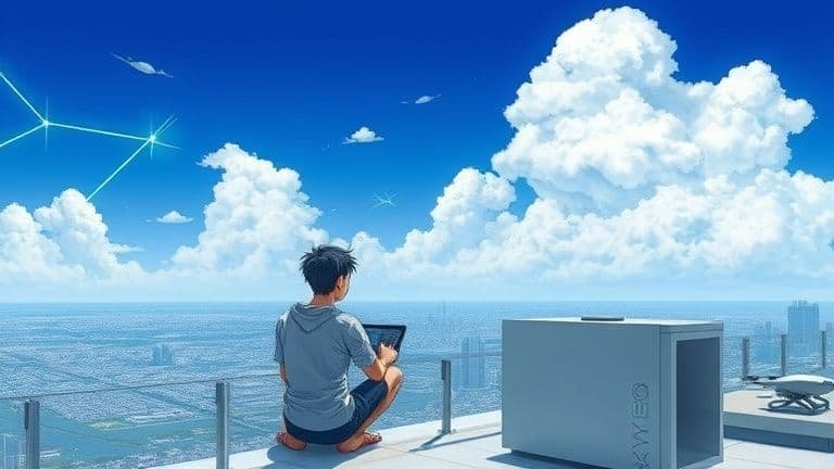 O impacto da tecnologia blockchain na segurança bancária 2 Ilustração anime sobre o impacto da tecnologia blockchain na segurança bancária com a marca SkyTech