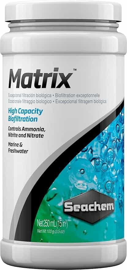 Curadoria AquaTC 4 Pote branco de mídia biológica Seachem Matrix de 250ml para aquários.