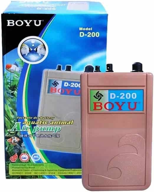 Curadoria AquaTC 13 Compressor de ar de emergência a pilha Boyu D-200 rosa para aquário.