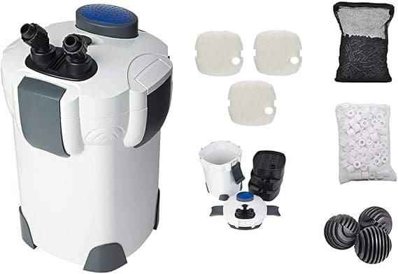Curadoria AquaTC 2 Filtro canister Sunsun HW-302 branco com mídias e acessórios do kit pro.