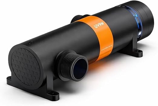 Curadoria AquaTC 24 Filtro UV externo preto da marca Cubos de 9 watts para lagos e aquários.