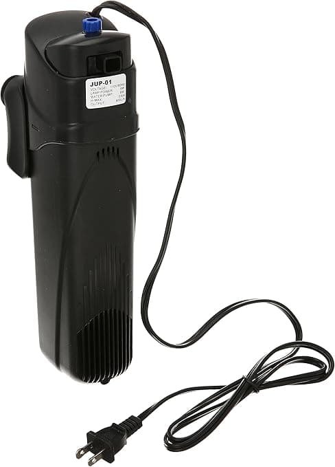 Curadoria AquaTC 7 Filtro UV submersível preto Sunsun JUP-01 de 9 watts com bomba acoplada.