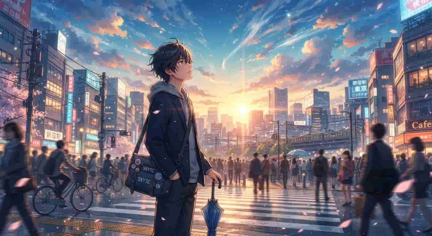 Como funcionam os IPOs de startups de tecnologia 4 Ilustração estilo anime Makoto Shinkai com o nome SKYTC sobre IPOs de tecnologia